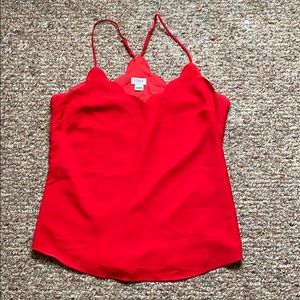 Red Scalloped J.Crew Tank